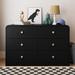 Storkcraft Santos 6 Drawer Double Dresser Wood in Black | 30.88 H x 48.13 W x 18.75 D in | Wayfair 03766-15B