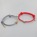 Bracelet en Acier Inoxydable avec Corde Tressée pour Couple Bijoux en Or avec 26 Lettres Cadeau