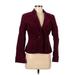 L.L.Bean Blazer Jacket: Short Burgundy Print Jackets & Outerwear - Women's Size 8 Petite