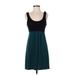 Susina Casual Dress - Party Scoop Neck Sleeveless: Teal Color Block Dresses - Women's Size Small