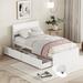 Latitude Run® Modern Twin Bed Frame w/ 2 Drawers For High Gloss Upholstered in White | 35.39 H x 41.22 W x 78.81 D in | Wayfair