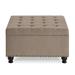Alcott Hill® Chyenne 30" Wide Tufted Square Storage Ottoman Linen/Fade Resistant in Brown | 18.5 H x 30 W x 30 D in | Wayfair