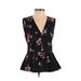 Rebecca Taylor Sleeveless Blouse: Black Floral Tops - Women's Size 0