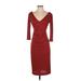 Nicole Miller New York City Casual Dress - Sheath: Burgundy Dresses - Women's Size 0