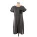 Gap Outlet Casual Dress - Shift Crew Neck Short sleeves: Gray Dresses - Women's Size Small