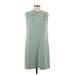 Calvin Klein Casual Dress - Mini Crew Neck Sleeveless: Green Solid Dresses - Women's Size 8