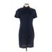 Banana Republic Casual Dress - Shirtdress Collared Short sleeves: Blue Solid Dresses - Women's Size 8