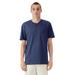 American Apparel 2004CVC CVC Henley T-Shirt in Heather Indigo size XL | Cotton/Polyester Blend