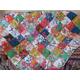 Patchwork Quilted Throw for bed, sofa, chair. Handmade BOHO Hippie Maximalist Bright Colours