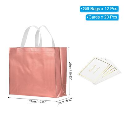 Gift Bags with Cards, 12Set 13" Reusable Non-Woven Gift Goodie Bags