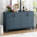 Retro Style Storage Sideboard with Adjustable Shelves, 4 Doors and Metal Handles, Wood Storage Buffet for Living Room