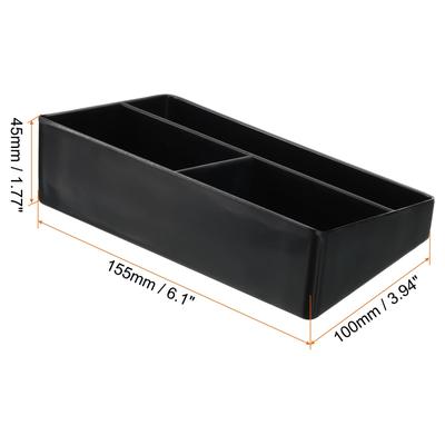 Plastic Tea Box, 3 Compartments Tea Bag Organizer Coffee Bag Style 2 - Black