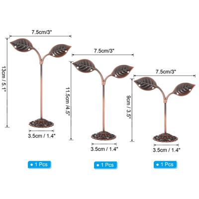 Earring Holder, 3pcs Earring Display Stands Organizer Metal Rack Leaf
