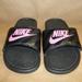 Nike Shoes | Nike Benassi Jdi Black/Pink Sport Sandals Slides Swoosh Us Women Size 10 C3 | Color: Black/Pink | Size: 10