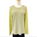 J. Crew Tops | J.Crew Yellow Grey Striped Ribbed Top Long Sleeves Xl | Color: Gray/Yellow | Size: Xl