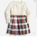 J. Crew Dresses | Jcrew Girls Mixy Sparkly Tartan Dress Size 10 | Color: Cream/Red | Size: 10g