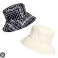 Madewell Accessories | New Madewell Reversible Quilted Bucket Hat Size M/L Cream Naby Blue Cotton | Color: Blue/Cream | Size: Os