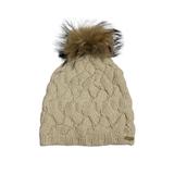 Coach Accessories | Coach Cross-Knit Raccoon Fur Pom Pom Hat | Color: Cream | Size: Os