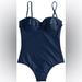 J. Crew Swim | J. Crew Ruffle Underwire One Piece Swimsuit In Navy Size 2 | Color: Blue | Size: 2