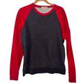 J. Crew Sweaters | J Crew Sweatshirt Size Large Pullover Colorblock Red And Gray Fleece Lined | Color: Gray/Red | Size: L
