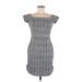 Guess Casual Dress - Sheath Square Short sleeves: Gray Dresses - Women's Size Medium