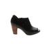 Clarks Ankle Boots: Black Solid Shoes - Women's Size 6 1/2 - Peep Toe