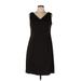 Danny & Nicole Casual Dress - Sheath V Neck Sleeveless: Black Solid Dresses - Women's Size 12