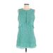 BCBGMAXAZRIA Casual Dress - Shift Crew Neck Sleeveless: Teal Dresses - Women's Size Medium