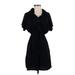 Rebecca Taylor Casual Dress - Shirtdress: Black Dresses - Women's Size X-Small