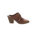 Universal Thread Mule/Clog: Slip On Chunky Heel Bohemian Brown Solid Shoes - Women's Size 7 1/2 - Almond Toe