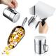 4 Pieces 12 oz Aluminium Popcorn Scoop Stainless Steel Metal French Fry Scoop Salt Shaker Dredge Round Bottom Utility Scoop with Finger Groove Handle for Snacks Desserts Ice Corn Small Popcorn Machine