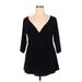 IGIGI Casual Dress - A-Line V Neck 3/4 sleeves: Black Print Dresses - Women's Size 14 Plus