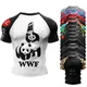 T-shirt de compression MMA Rashguard pour homme short de course muay-thaï sport gym herbe j Gi