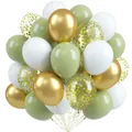 Ballons rétro en latex avec confettis or chromé vert décorations de fête d'anniversaire enfants