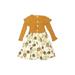 Dress - A-Line: Yellow Floral Skirts & Dresses - Kids Girl's Size 120