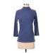 NY Collection Long Sleeve Turtleneck: Blue Tops - Women's Size Small