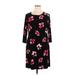 Tommy Hilfiger Casual Dress - Shift Crew Neck 3/4 sleeves: Black Print Dresses - Women's Size 14