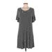 Mossimo Supply Co. Casual Dress - Shift Scoop Neck Short sleeves: Gray Print Dresses - Women's Size Medium