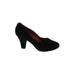 Gentle Souls Heels: Pumps Chunky Heel Minimalist Black Print Shoes - Women's Size 8 1/2 - Round Toe