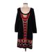 H&M Casual Dress - Sweater Dress: Black Fair Isle Dresses - Women's Size Medium