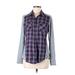 Marmot Long Sleeve Button Down Shirt: Purple Plaid Tops - Women's Size Medium