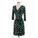 New Directions Casual Dress - A-Line V-Neck 3/4 sleeves: Green Dresses - Women's Size 4