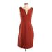 Tabitha Casual Dress - Party V-Neck Sleeveless: Brown Solid Dresses - Women's Size 2