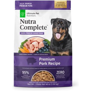 Ultimate Pet Nutrition Nutra Complete Premium Pork Freeze-Dried Raw Dog Food, 48-oz bag