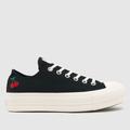 Converse all star lift ox cherry on trainers in black & red