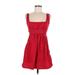 Wet Seal Casual Dress - Party Square Sleeveless: Red Solid Dresses - Women's Size Medium