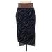 Carlisle Casual Pencil Skirt Calf Length: Blue Color Block Bottoms - Women's Size Medium