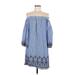 Vince Camuto Casual Dress - Mini Off The Shoulder 3/4 sleeves: Blue Dresses - New - Women's Size 8