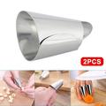 2PCS Stainless Steel Fruit Peel Finger Protector Kitchen Pick Vegetables Gadgets Stripping Beans Garlic Peeler New.