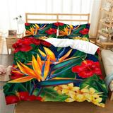 Bedding Cover Suit Flower Pattern Duvet Covers Polyester Bedroom Decoration Newly Bedclothes Twin (68 x86 )